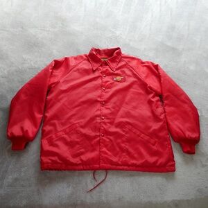 VTG Swingster USA Manitowoc Patch Jacket Men X-Large Red Puffer Sleeve Insulated